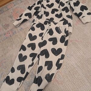 Cat & Jack Black Heart Print Kids Matching Set